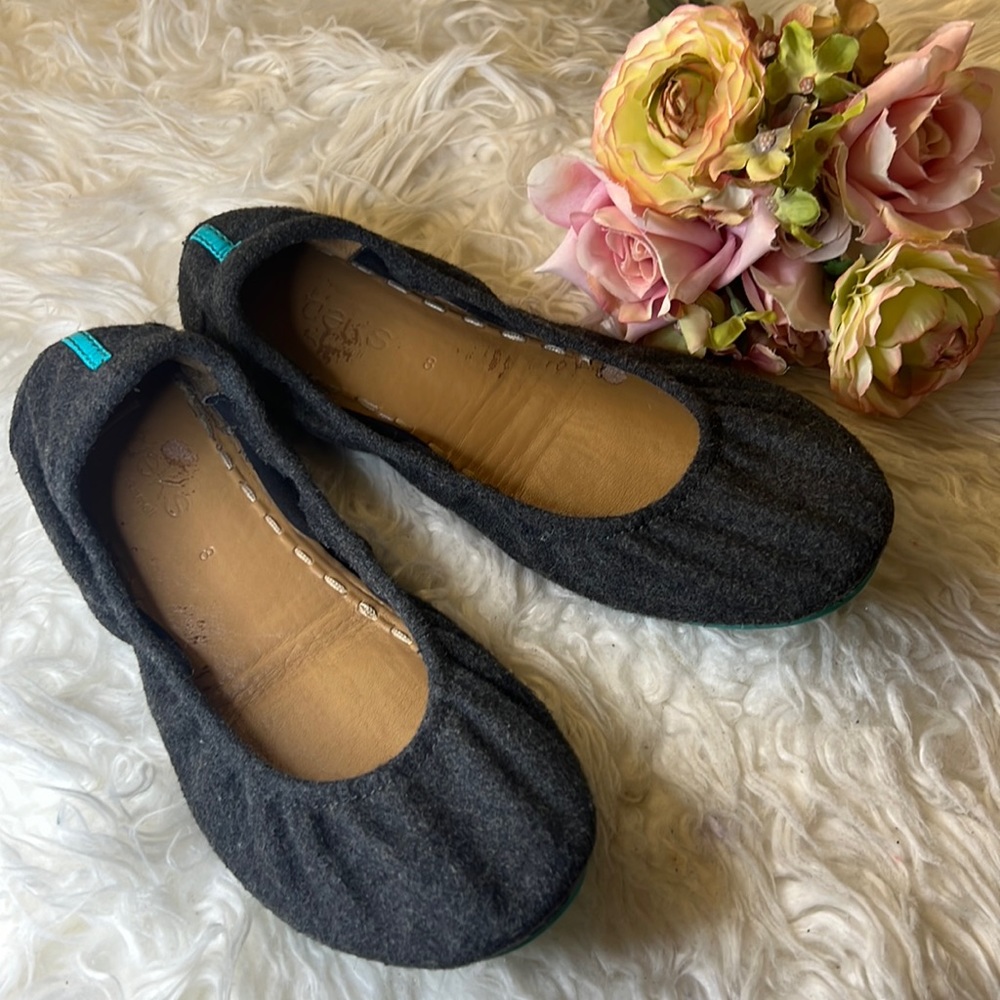 Tieks ballet flats gray suede size 8